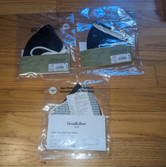 $4 Bundle of 6 Navy Adult Reusable Face Masks Large X-LARGE Goodfellow - Picture 4 of 4